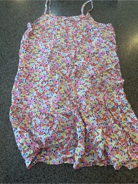 Old Navy Floral Tank Dress - Pink, Yellow & Blue Print